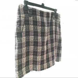Ann Taylor Loft Woven Purple Lavender Plaid Skirt